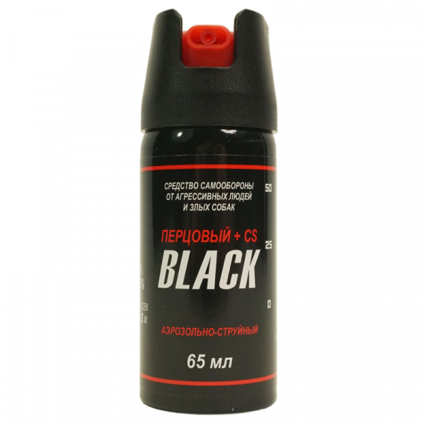 Перцовый (газовый) баллончик «Black» 65 мл, аэрозольно-струйный, ОC+CS